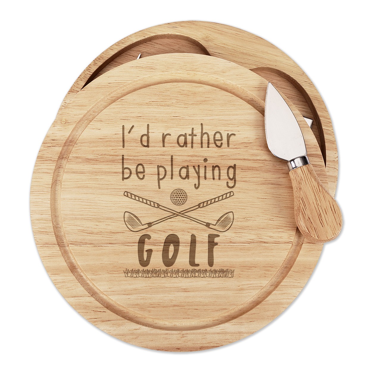 I'd Rather Be Playing Golf Cheese Board Knife Set Dad Father's Day
