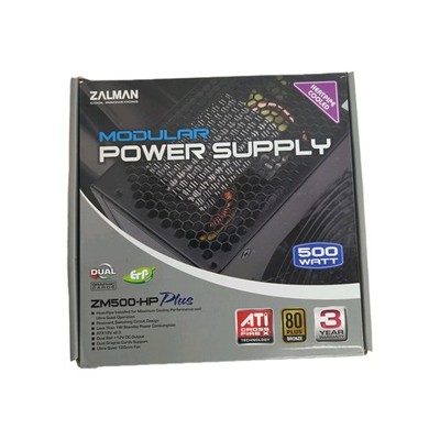ZALMAN ZM500-HP Plus 500 WATT POWER SUPPLY With Original Box Barely Used