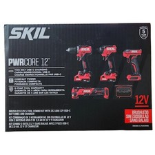 SKIL PWR CORE Brushless Power 5 Tool 12V Combo Kit Multi Tool Set Area Light NEW