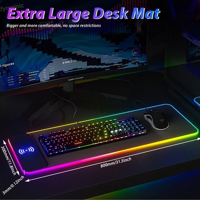 Wireless Charging RGB Gaming Mouse Pad 10 Color Computer Gamer Esports Mouse Pad