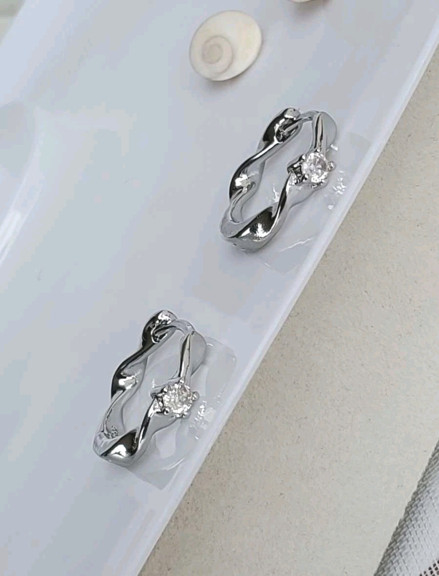 Anneaux en argent sterling 925 et bague pierre cubique de zirconia pour femme