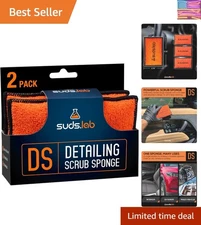 2 Pack Suds Lab Microfiber Scrub Pads - Versatile, Safe for Leather & Vinyl