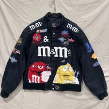 M&M NASCAR Racing Team Jacket Medium JH Design Chase Authentic Rare Coke UPS
