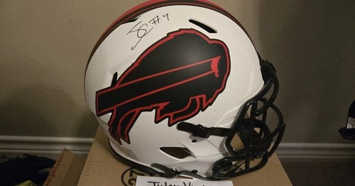 Buffalo Bills James Cook Autographed Football Helmet Beckett Authenticated
