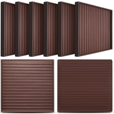 CalPalmy Non-Slip Furniture Pads - Set of 8 Brown 5x5 Square 5'' x 5'', 