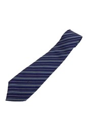BVLGARI Tie Silk BLU Total Pattern Men