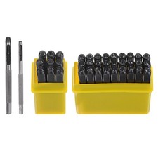 36Stück Metall Stempeln Kit 1/8" (3mm) (A-Z 0-8 "&" Symbol) Stahl Preßwerkzeug