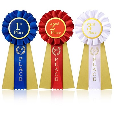 3 Pcs Award Ribbons 1st 2nd 3rd Place Rosette Ribbons First Second Third Winn...