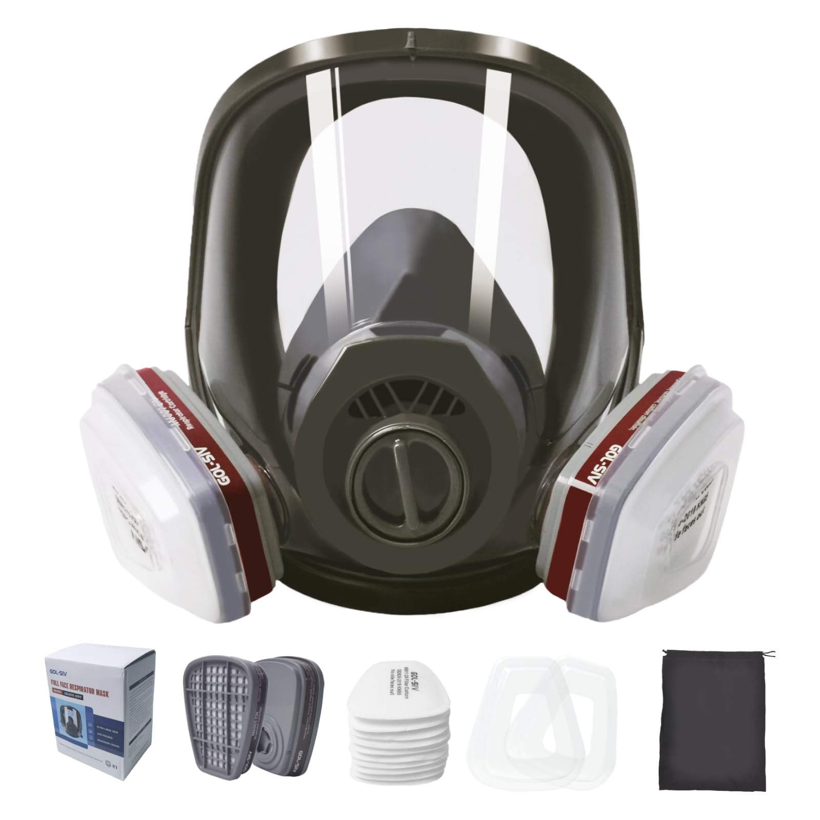 Reusable Full Face Respirator Mask for Painting Woodworking Welding and More