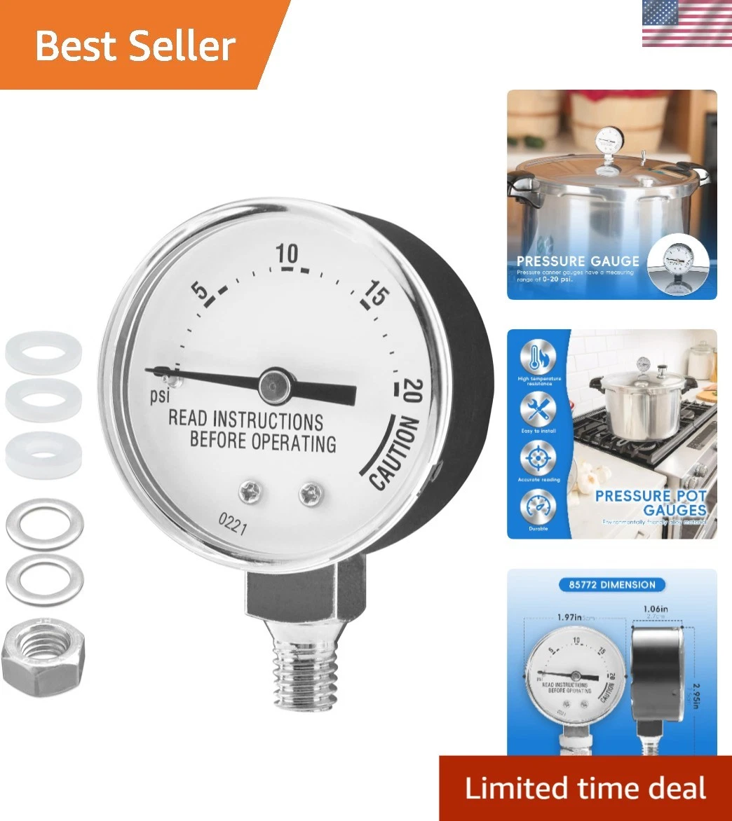 Pressure Cooker Gauge Replacement for Presto Canner Models 175107 01755 178001