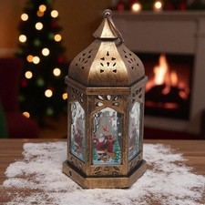 Image of LED Xmas Lantern Light 18cm White, Red, Bronze Battery Operated Festive 1 or Set