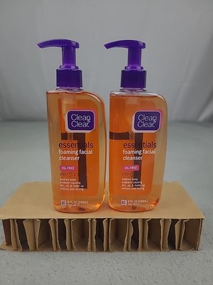 2x Clean & Clear Essentials Foaming Facial Cleanser Oil Free Original Orange 