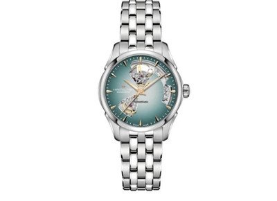New Hamilton JazzMaster Open Heart  Blue Dial 36 MM Watch H32215143