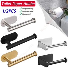 Toilet Wall Mounted Roll Holder Chrome Tissue Paper Stand Bathroom Bar Round UK