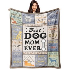 Dog Mom for Women, Dog Owners Gifts Mothers Day Mom Blanket 60" X 50"