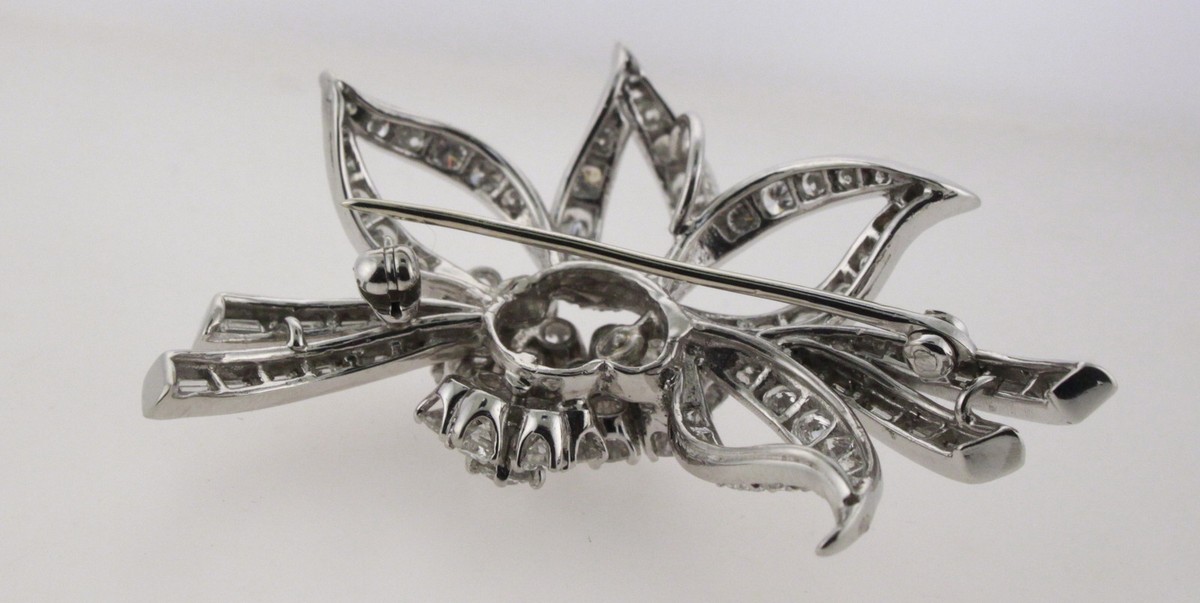 Estate 1940's 18K White Gold High Qual 2.80 ctw Diamond