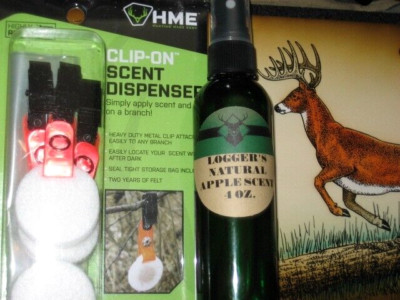 LOGGER'S PREMIUM PACK 1-4OZ* WILD* APPLE SCENT plus hme CLIP ON WICK DISPENERS
