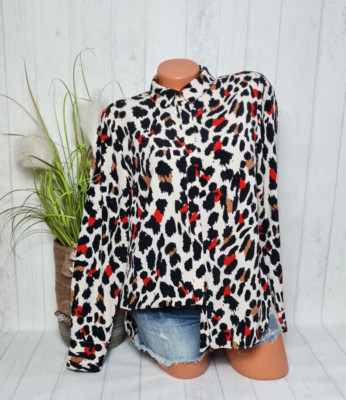 Casual Damen Bluse Gr. 38 Hemdbluse Langarm Frühling Elegant NEU