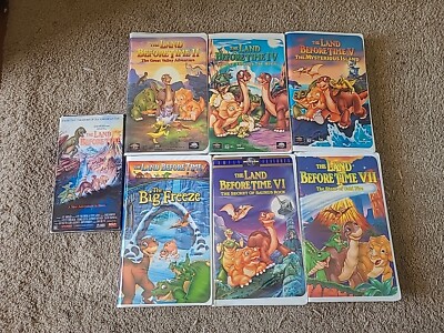 The Land Before Time Collection VHS Lot Of 7-- 1,2,4,5,6,7 And The Big Freeze