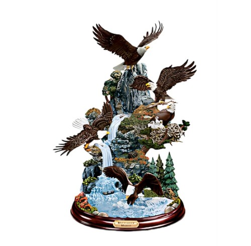 The Bradford Exchange Mountaintop Majesty Eagle Tabletop Sculpture 13 ...