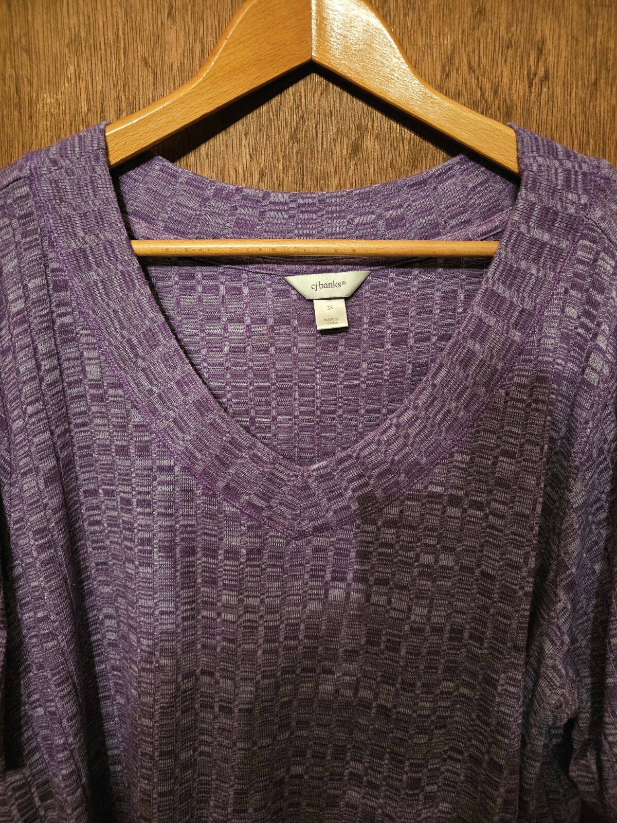 CJ Banks Lavender Purple Short Sleeved V-Neck Top 3X 