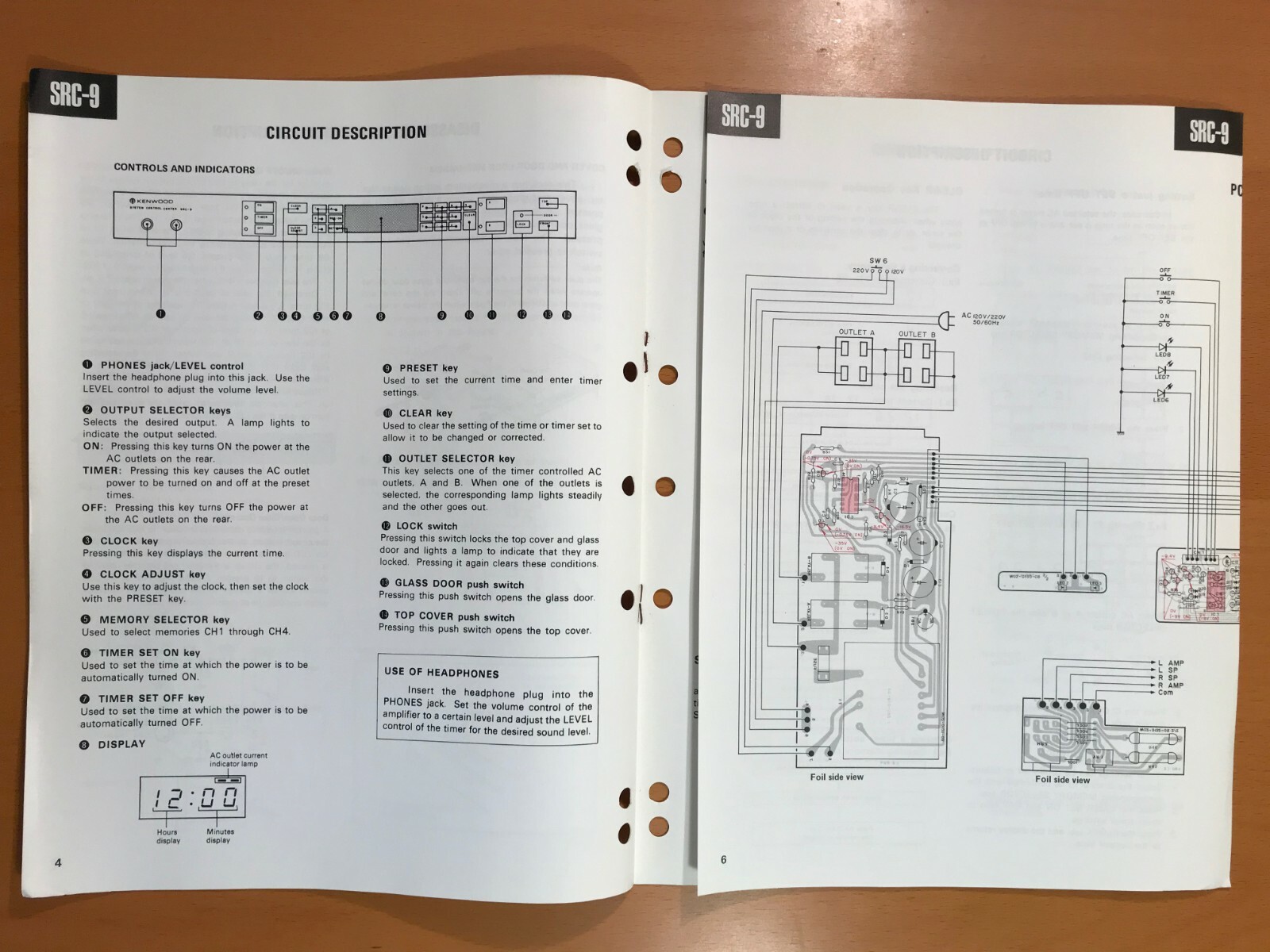 ORIGINAL SERVICE MANUAL & SCHEMATIC KENWOOD SRC-9 STEREO SYSTEM RACK D528