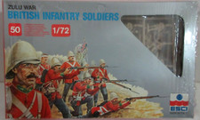 Esci 212 WWII British Infantry Zulu Soldiers 1/72 Scale 50 Figures