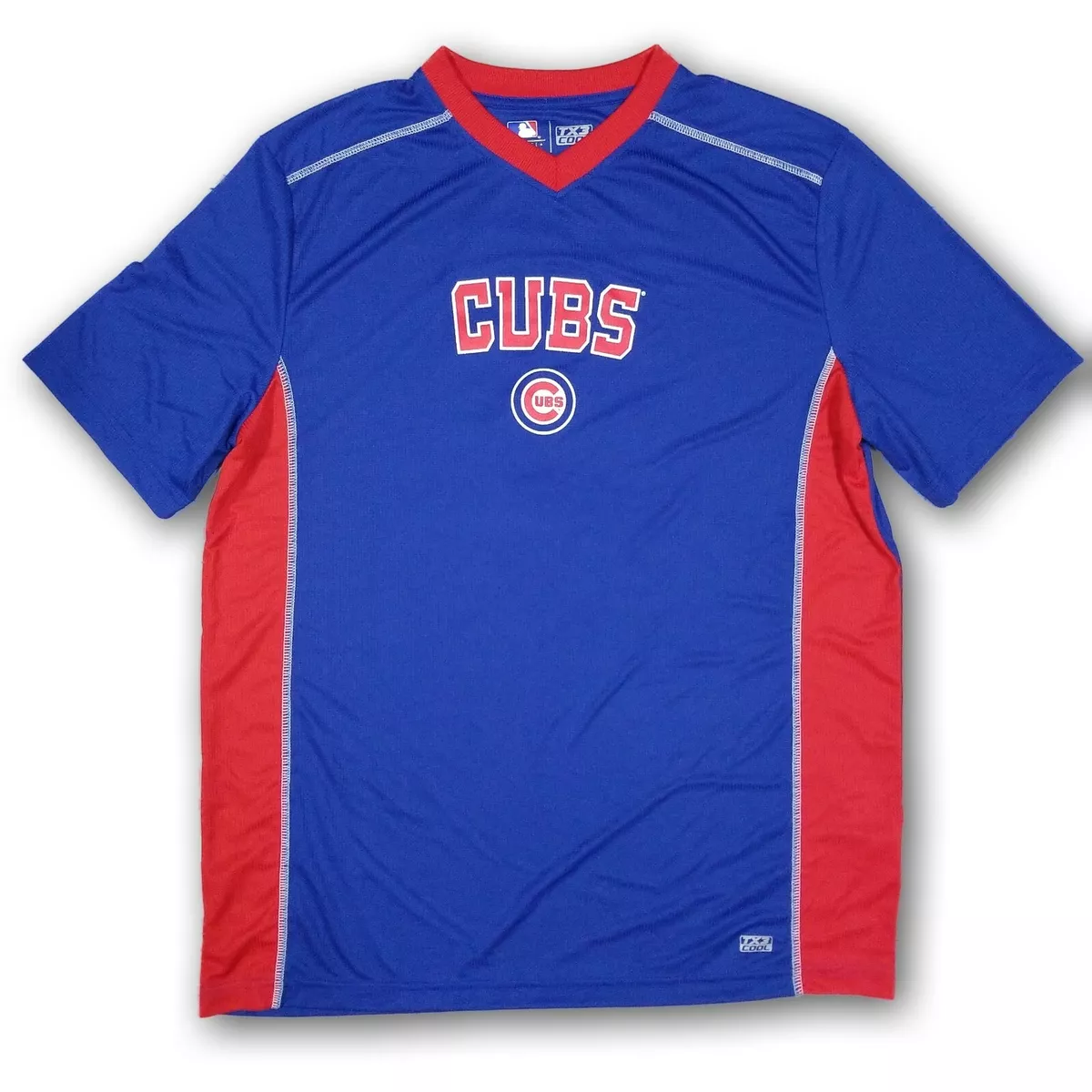 Chicago Cubs MLB Men's Blue/Red Short Sleeve V-Neck Jersey New Without Tags