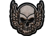 RISING WING SKULL EMBROIDERED IRON ON PATCH  FREE SHIPPING 