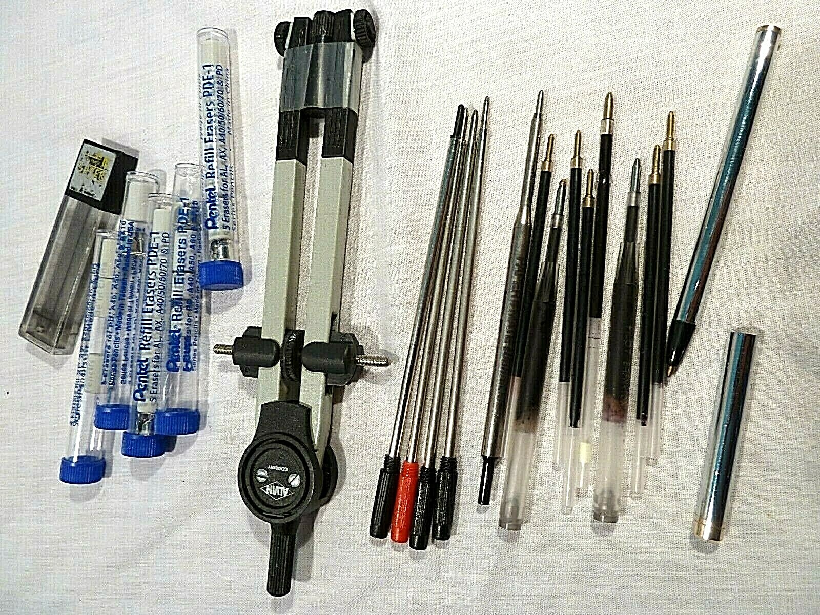Pens Pencils Refills INK &ALVIN German Compass  Ballpoint Pen, Lead, Erasers-image