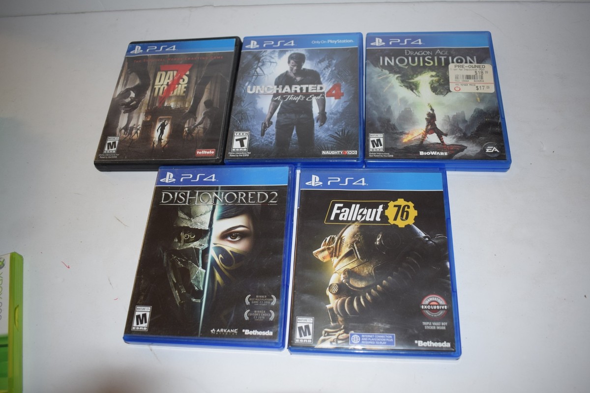 PS4 LOT- UNCHARTED 4 - INQUISITION-FALLOUT 76-7 DAYS TO DIE- DISHONORED2  (RUZ70) | eBay