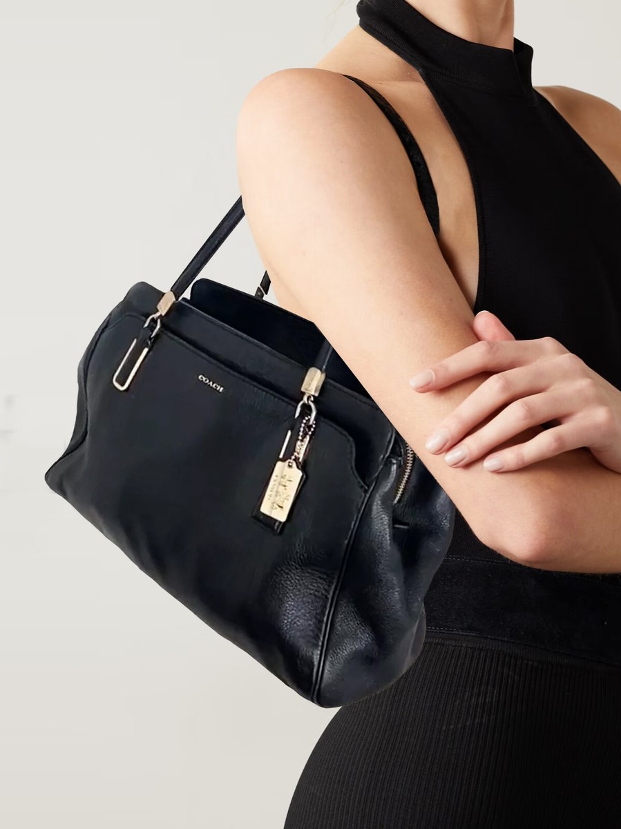 NWT COACH Madison Kimberly Black Leather Carryall Tote