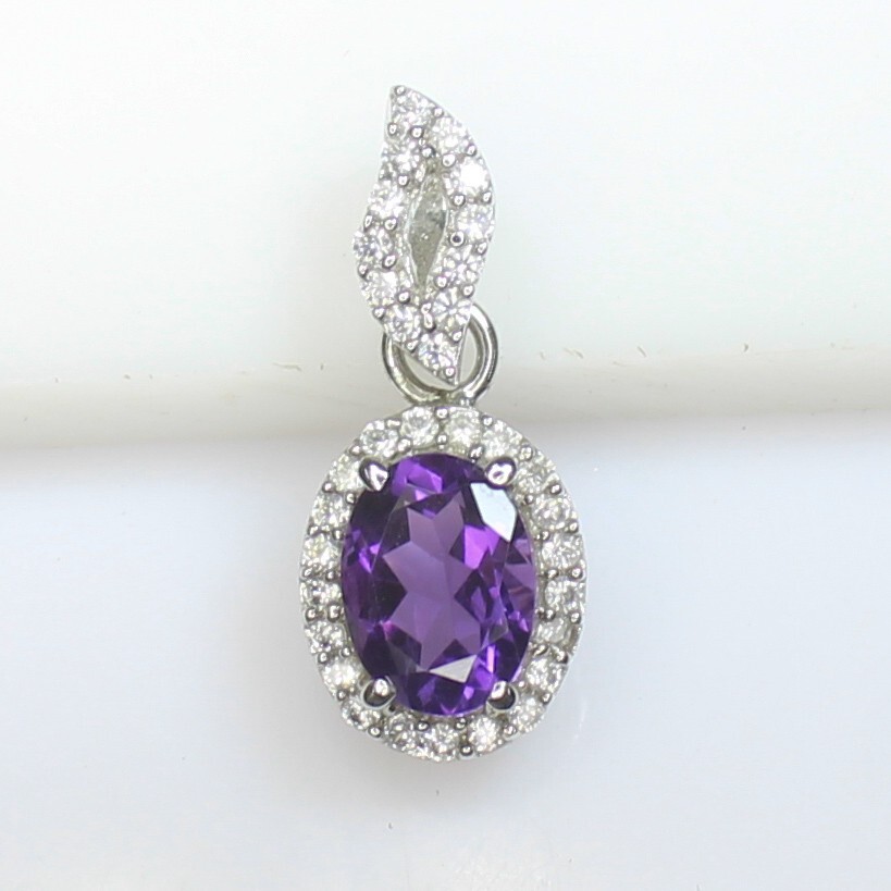 Natural Purple Amethyst Vintage Pendent With 925 Sterling Silver 1.43 Grams
