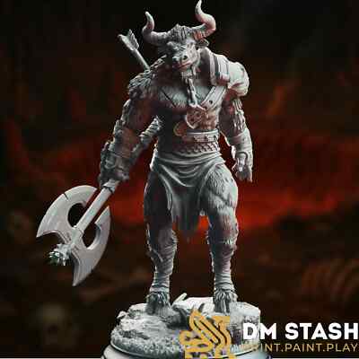 Brutal Minotaur Warrior Mini | Berserker Axe-Wielding Beast | By DM Stash