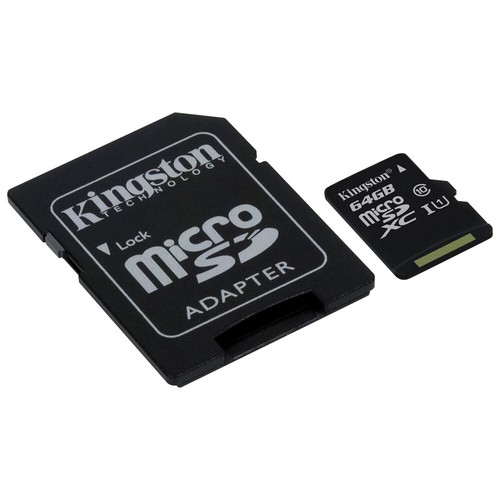 Kingston 64GB Micro SD Memory Card 64G SDHC Class 10 UHS-I TF w/ SD Adapter - Picture 3 of 4