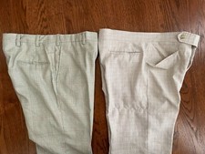 1960s Checked Men's Pants Vintage Clothing 2 Pairs Haggar Expand-O-Matic Waist