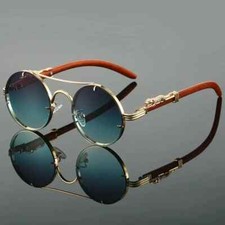 Vintage Punk Round Sunglasses Men Fashion Double Bridge Multicolor Shades Women