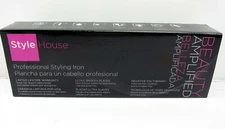 NEW Style House Beauty Amplified Ceramic Flat Iron Hair Straightener Black 1.25”