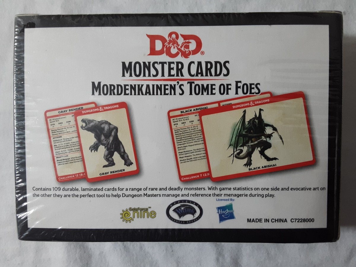 D&D Monster Cards Mordenkainen's Tome of Foes FREE SHIPPING