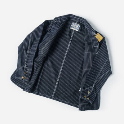 Railroad Jacket Mens Stripe Jacket Denim Jacket Work Coat Vintage