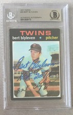 1971 TOPPS #26 BERT BLYLEVEN ROOKIE SIGNED 