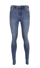 Ladies Ripped High Waist Super Skinny Denim Spandex Jeans 32'' Leg