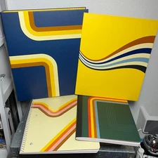 Lot of 4 Binder Bundle: 1" Binder, Portfolio, 1 Subject Notebook, Composite Book