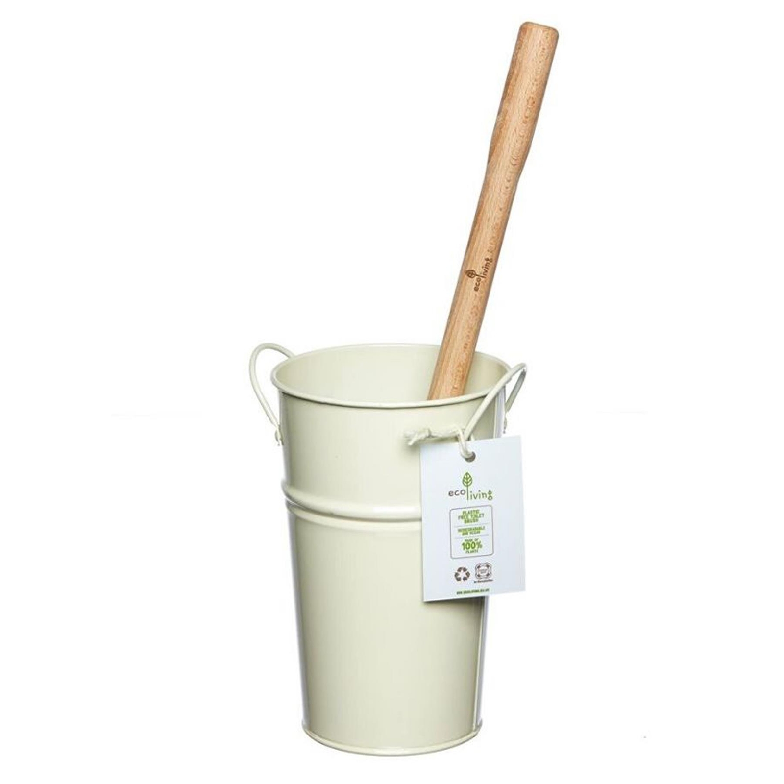 Eco Living Plastic Free Toilet Brush & Cream Holder Set - Large