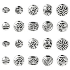 50Pcs Silver Spacer Bead Tibetan Rondelle Beads Bracelet Necklace Jewelry Making
