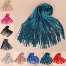 Women Long Tassel Fringe Wrap Shawl Islamic Turban Hijab Scarves Headscarf Cover