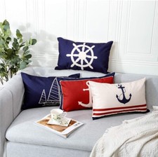 JOTOM Nautical Anchors Throw Pillow Covers Cushion Cover 12x20 Inches Set of 4