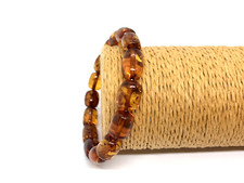 AMBER BRACELET Gift Barrel Natural Baltic Amber Beads Jewelry Elastic 10,3g19322