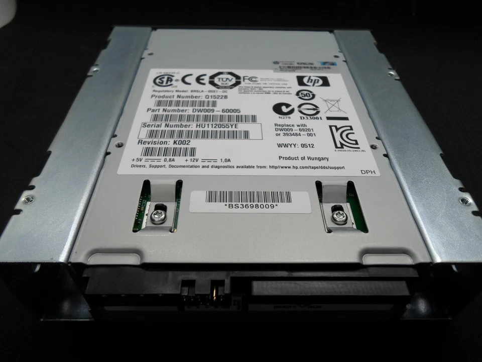 HP DAT72 DDS5 Bare Drive Q1524C 393493-001 DW012-60005 DW012-69201 DW009-6005 - Image 3 of 3