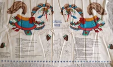 Carousel Horse Fabric Panel Soft Sculpture Wall Hanging Pillow Pattern 